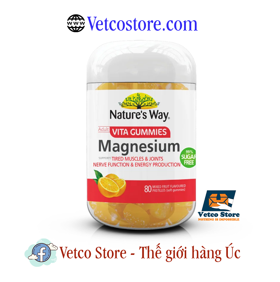 Kẹo bổ sung Magnesium Natures Way 80v 1