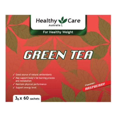 Trà xanh Healthy Care Raspberry Hộp 60 gói 1