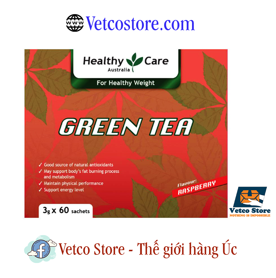 Trà xanh Healthy Care Raspberry Hộp 60 gói 1