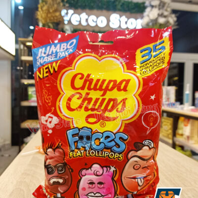 Kẹo mút Chupa Chups Faces Flat Lollipops bịch 35 cây 8