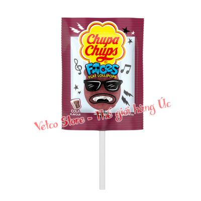 Kẹo mút Chupa Chups Faces Flat Lollipops bịch 35 cây Cola