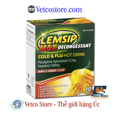 Lemsip Max Decongestant Cold n Flu Honey and Ginger 10 gói 1