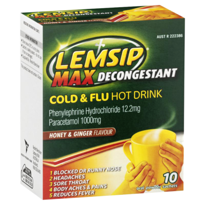 Lemsip Max Decongestant Cold n Flu Honey and Ginger 10 gói 2