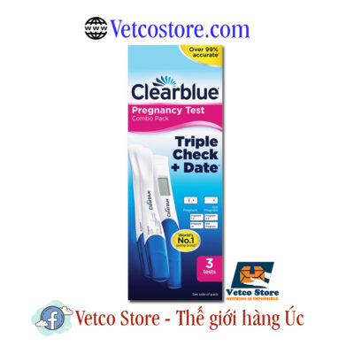 Set 2 que thử thai và 1 que check ngày thai Clearblue 1