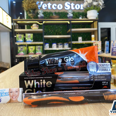 Set bàn chải và kem đánh răng 150g White Glo Charcoal 12