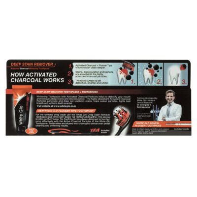 Set bàn chải và kem đánh răng 150g White Glo Charcoal 3