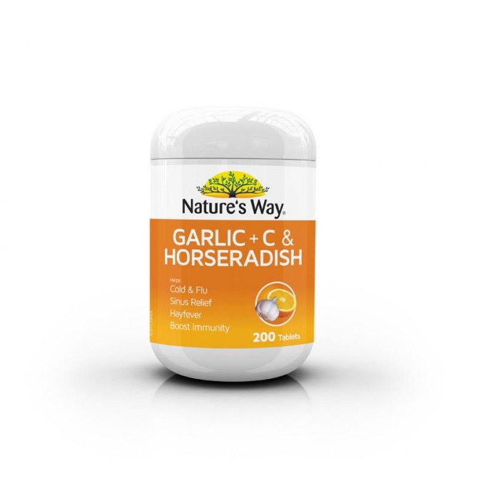 Natures Way Garlic C Horseradish 200v 1