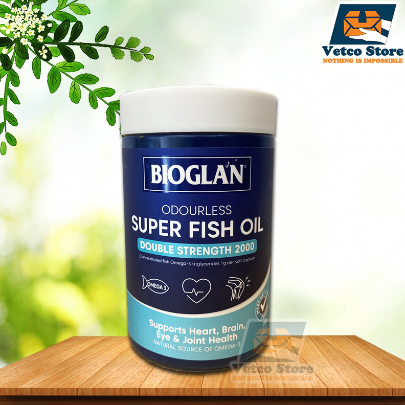 Dầu cá không mùi Bioglan Odourless Super Fish Oil Double Strength 2000 hộp 200 viên