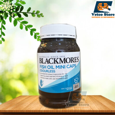 Dầu cá không mùi viên nhỏ Blackmores Fish Oil minicaps Odourless hộp 400 viên