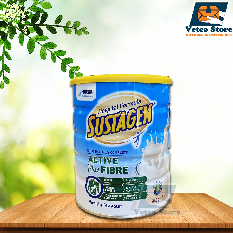 Sữa Sustagen Active thêm chất xơ vị Vanilla hộp 840g