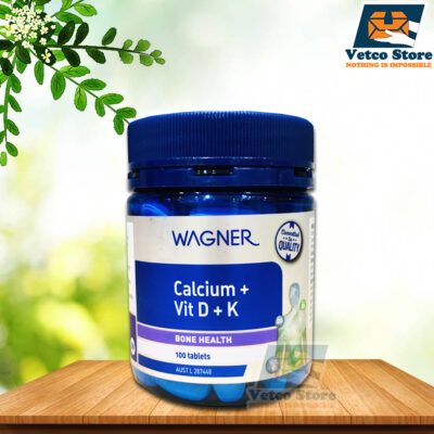 Viên uống bổ sung Canxi, vitamin D và K hỗ trợ khỏe xương Wagner Caicium + Vitamin D + K hộp 100 viên
