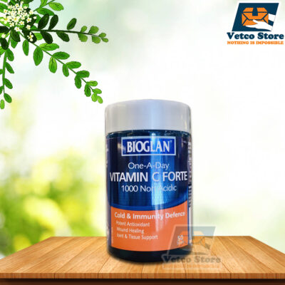 Viên uống bổ sung vitamin C không acid Bioglan Vitamin C Forte 1000 Non-Acidic hộp 50 viên