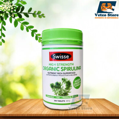 Viên uống tảo biển hữu cơ Swisse High Strength Organic Spirulina hộp 200 viên