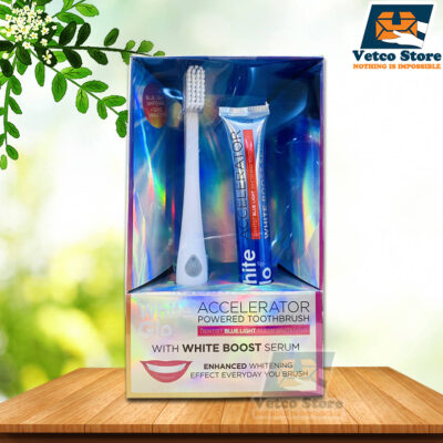 Bộ Bàn Chải Ánh Sáng Xanh + Serum Làm Trắng Răng White Glo Accelerator Blue Light Toothbrush