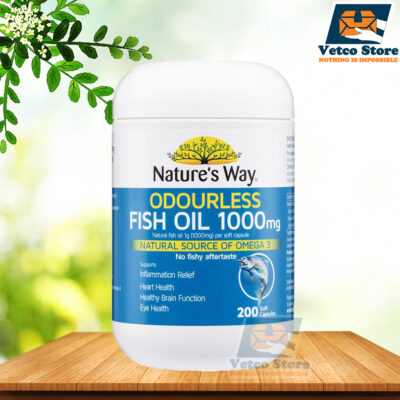 Viên Uống Dầu Cá Nature’s Way Odouless Fish Oil 1000mg 200 viên