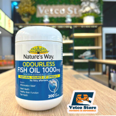 Dầu Cá Natures Way Odourless Fish Oil 1000mg 200v3