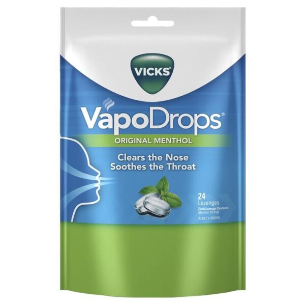 Kẹo ngậm giảm đau họng Vick VapoDrops 24v