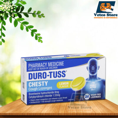 Viên Ngậm Trị Ho Duro-Tuss Dry Coungh Lozenges Vị Chanh 24 viên