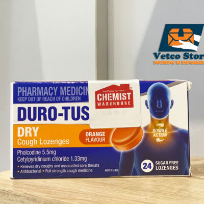 Kẹo ngậm trị ho đau họng DuroTuss Dry Cough Lozenges vị cam 24v2