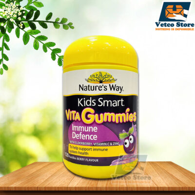 Kẹo dẻo vị quả mọng tăng cường sức đề kháng cho bé Nature’s Way Kids Smart Vita Gummies Immune Defence 120 viên