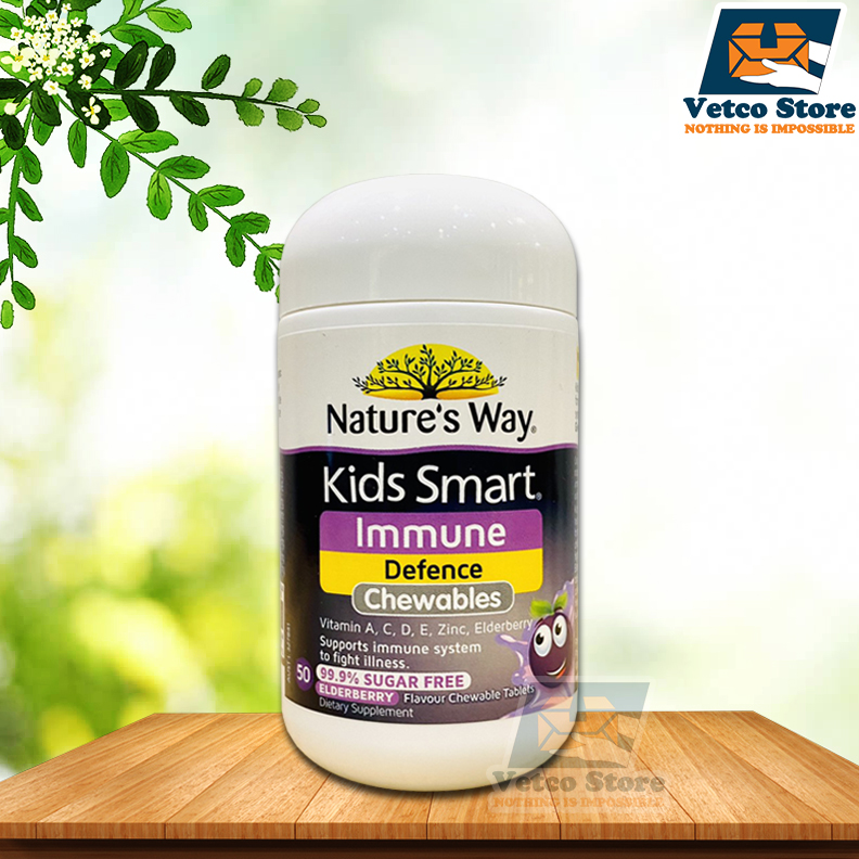 Kẹo dẻo vị quả mọng tăng cường sức đề kháng cho bé Nature’s Way Kids Smart Vita Gummies Immune Defence Chewables 50v