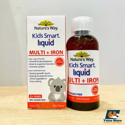 Nature's Way Kids Smart Liquid Multi + Iron 200ml hỗ trợ bổ sung Sắt và các vi chất cần thiết cho trẻ nhỏ