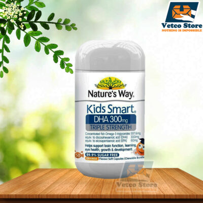 Viên Nhai Dầu Cá Bổ Sung Omega-3 Và DHA Cho Bé Nature’s Way Kids Smart Omega-3 Fish Oil High DHA 50 viên