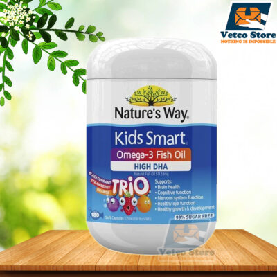 Viên Nhai Nature's Way Kids Smart Omega3 Fish Oil Trio 180 viên