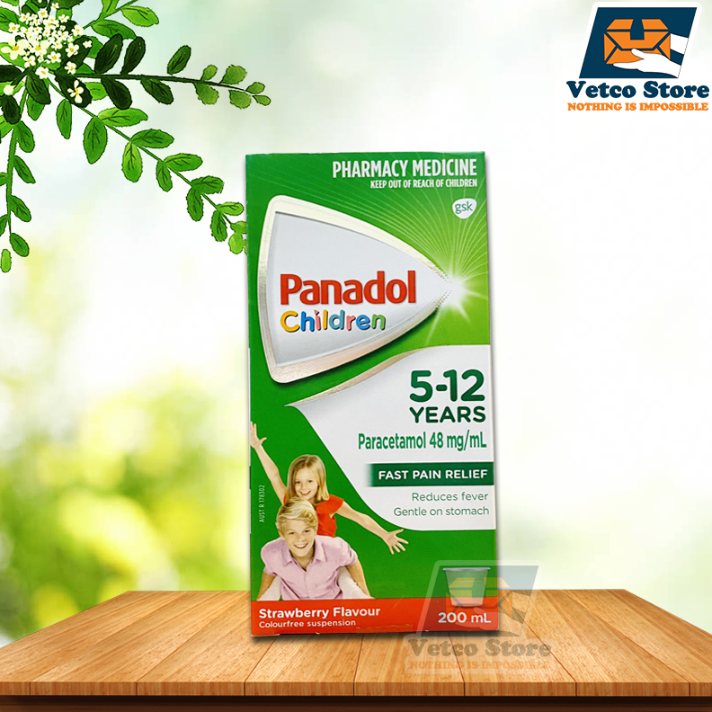 Panadol vị dâu cho trẻ em từ 5-12 tuổi 200ml