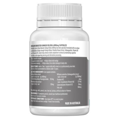 VIÊN UỐNG BỔ NÃO HEALTHY CARE BRAIN BOOSTER GINKGO BILOBA 6000MG5