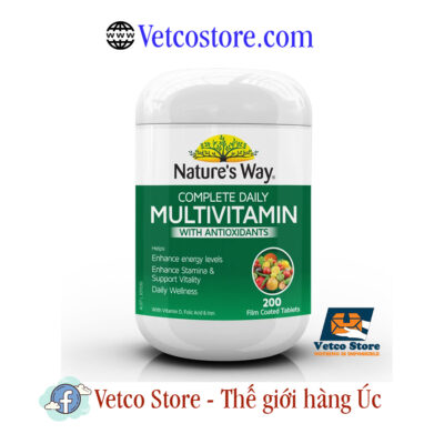 Viên uống Multivitamin with Antioxidants Natures Way 200v 1