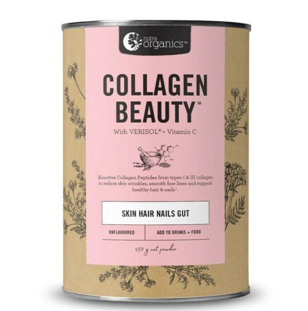 Collagen Beauty With Verisol Vitamin C Skin Hair Nails Gut Nutra Organics 450g