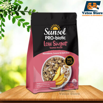 Ngũ Cốc Sunsol Pro-Biotic Hạt Macca, Dừa & Socola Đen 400g