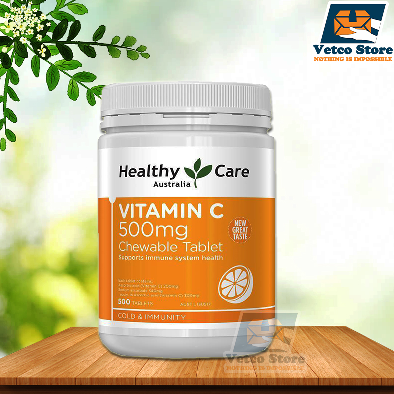 Viên Nhai Bổ Sung Vitamin C Healthy Care 500mg 500v