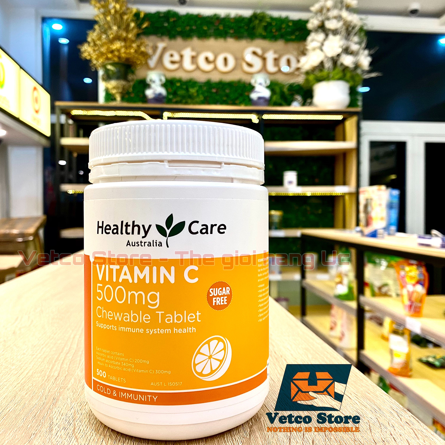 Viên nhai Healthy Care vitamin C 500mg 500v3