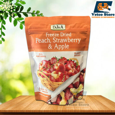 Dâu Tây Mix Táo, Đào Sấy Khô Freeze Dried Peach, Strawberry & Apple DJ&A - bịch 130G