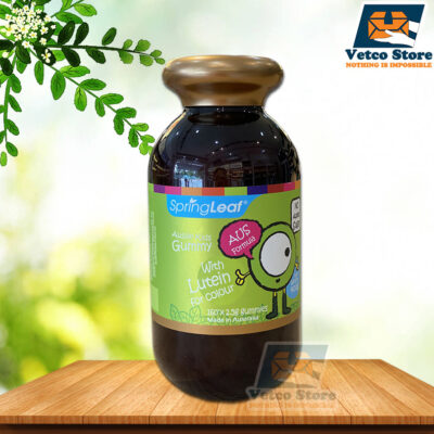 Kẹo Dẻo Bổ Mắt Cho Bé Spring Leaf Aussie Lutein Kids Gummy With Lutein For Colour 400g/160Viên