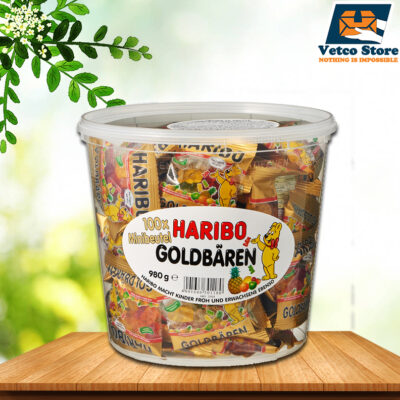 Kẹo Dẻo Hình Gấu Haribo Goldbears Minis 980g/Hộp100 Gói