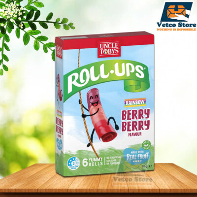 Kẹo Dẻo Trái Cây Dạng Cuộn Uncle Tobys Roll - Ups Rainbow Vị Berry 94g
