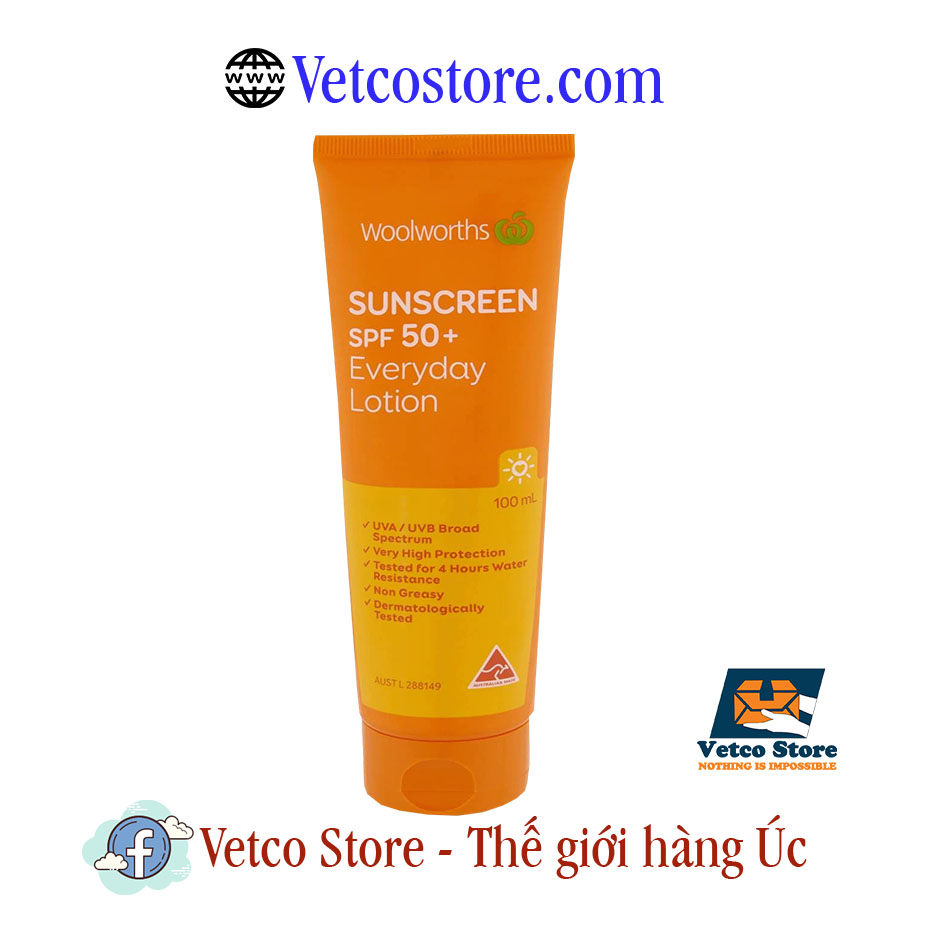 Kem chống nắng Woolworths Sunscreen SPF50 100ml1