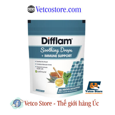 Kẹo Ngậm Difflam Soothing Drop Immune Support Menthol Eucalyptus 20v2