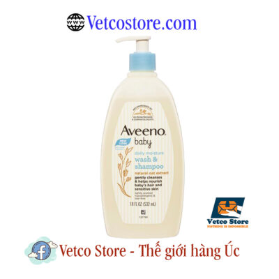 Sữa Tắm Gội Aveeno Baby Daily Moisture Wash Shampoo Natural Oat Extract 532ml1