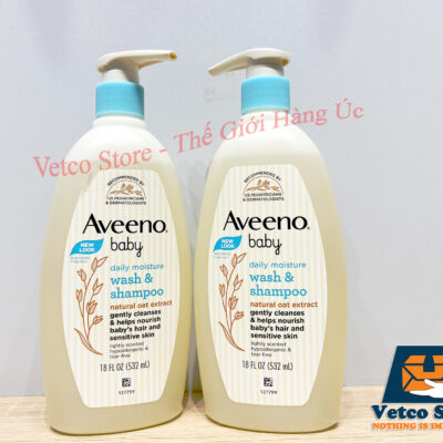 Sữa Tắm Gội Aveeno Baby Daily Moisture Wash Shampoo Natural Oat Extract 532ml2
