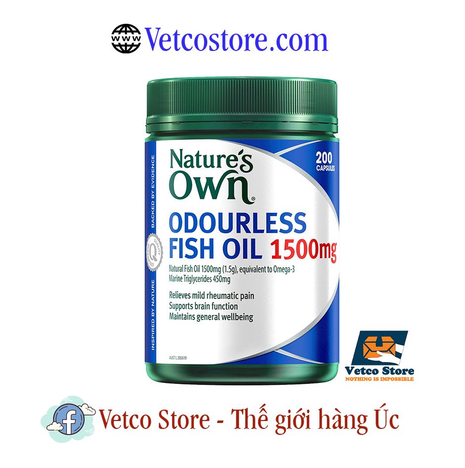 Dầu cá natures own odourless fish oil 1500mg 200v1
