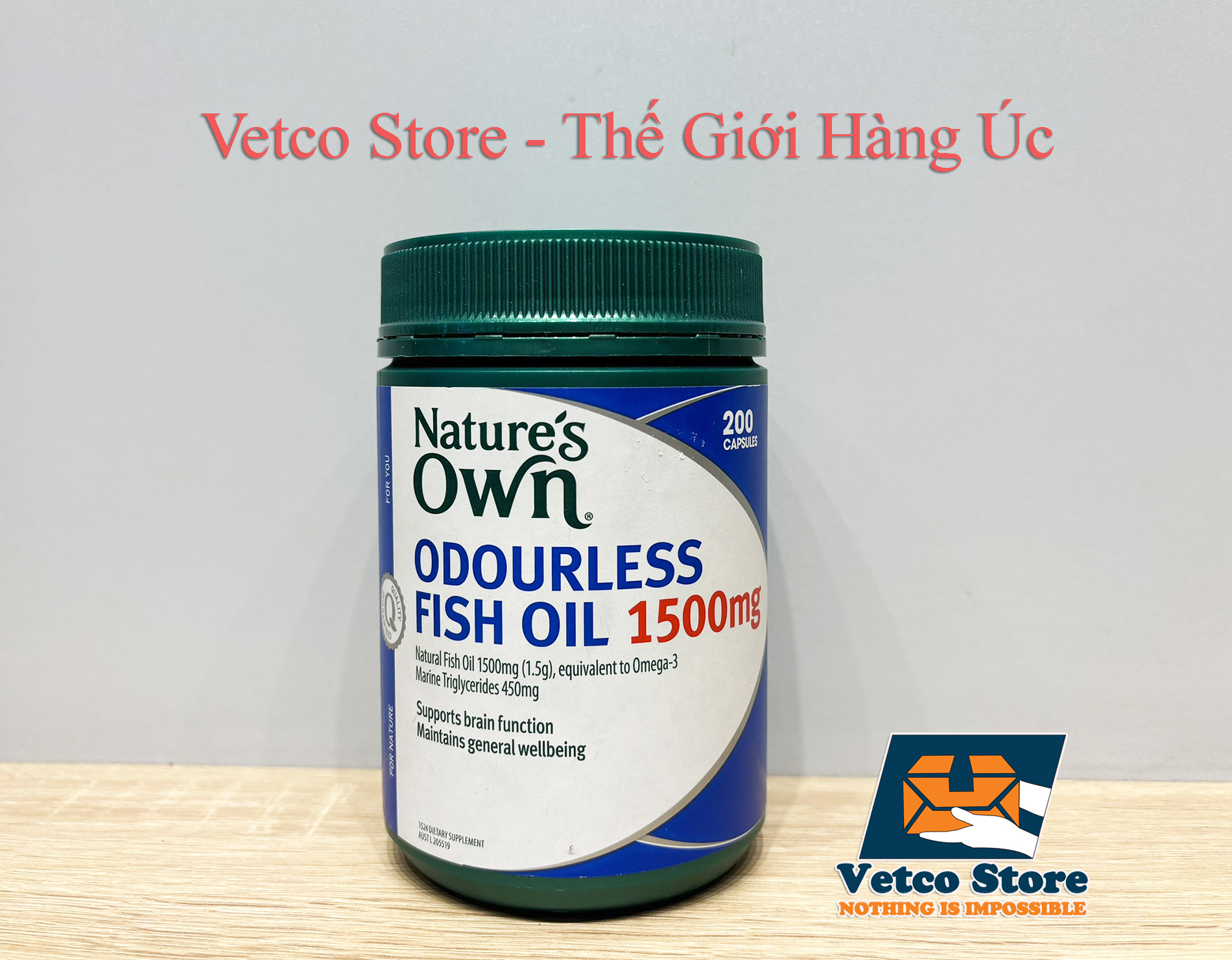 Dầu cá natures own odourless fish oil 1500mg 200v4
