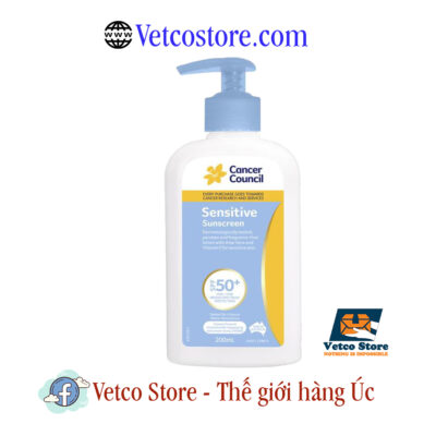 Kem Chống Nắng Cancer Council Sensitive Sunscreen SPF50 200ml1