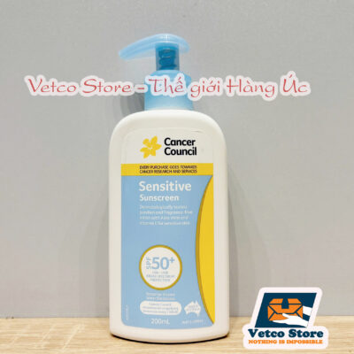 Kem Chống Nắng Cancer Council Sensitive Sunscreen SPF50 200ml3
