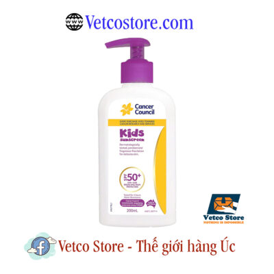 Kem chống nắng Cancer Council Kids Sunscreen 200ml1l