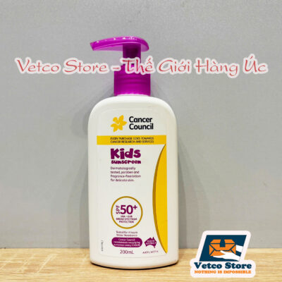 Kem chống nắng Cancer Council Kids Sunscreen 200mll3