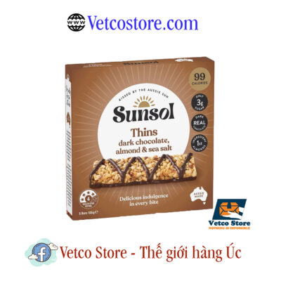 Ngũ Cốc Dạng Thanh Sunsol Thins Dark Chocolate Almond Sea Salt 105g1